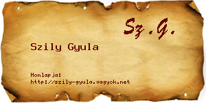 Szily Gyula névjegykártya
