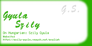 gyula szily business card